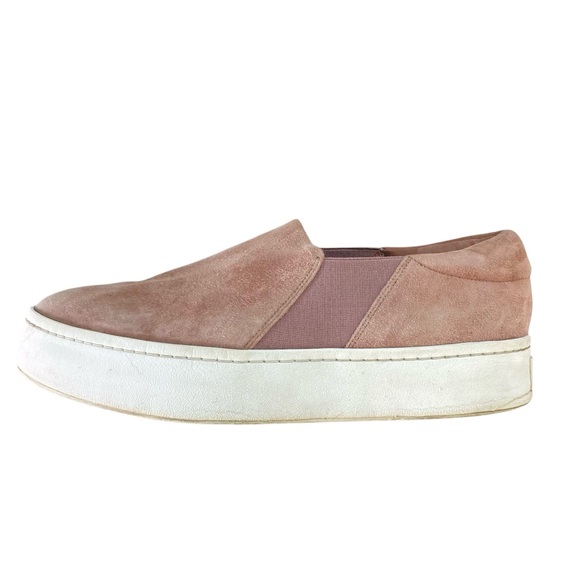 Vince Warren Suede Platform Slip-On Sneakers Dusty Pink Mauve (Size US 10 EU 40) - Picture 3 of 14